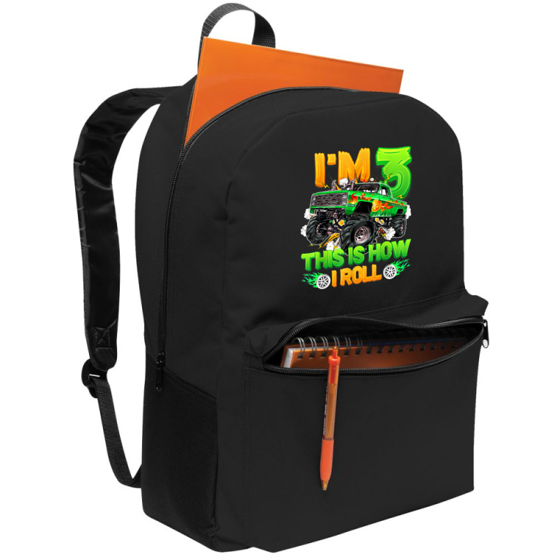 I'm 3 This Is How I Roll Cute Monster Truck 3rd Birthday Boy Backpack | Artistshot