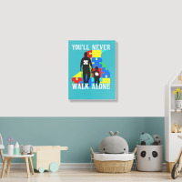 Never Walk Alone   Father And Son Portrait Canvas Print | Artistshot