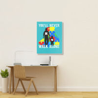 Never Walk Alone   Father And Son Portrait Canvas Print | Artistshot