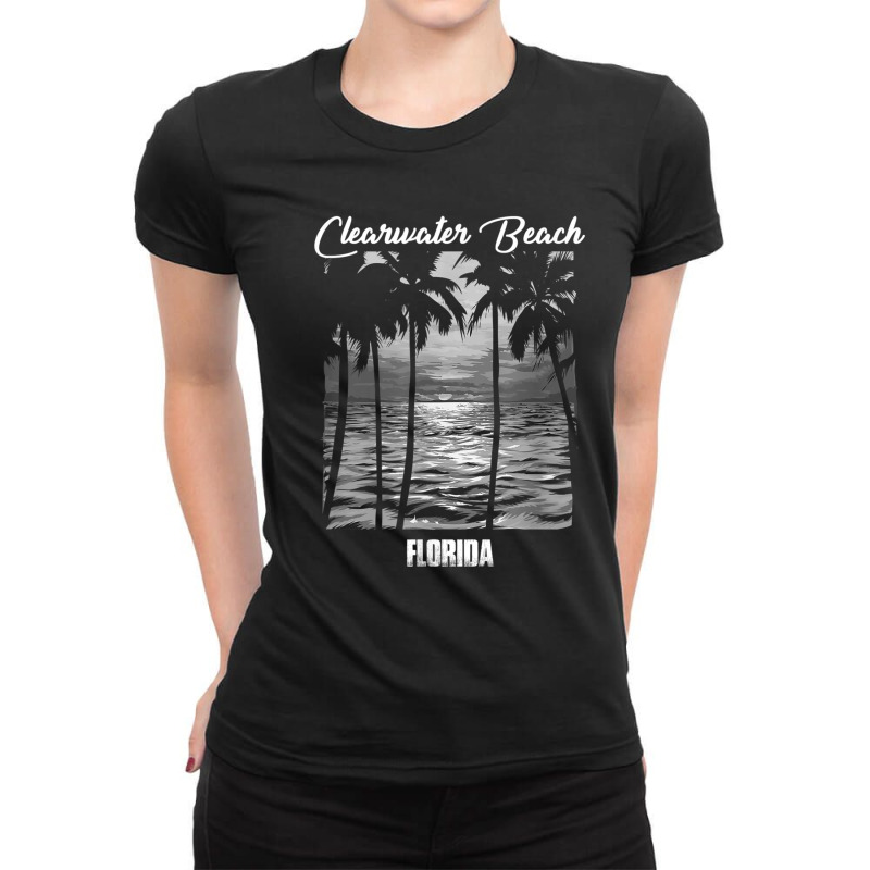 Clearwater Beach Souvenir   Florida Reminder T Shirt Ladies Fitted T-Shirt by cm-arts | Artistshot