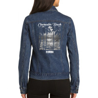 Clearwater Beach Souvenir   Florida Reminder T Shirt Ladies Denim Jacket | Artistshot