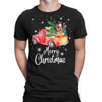 Christmas Tree Xmas Golden Retriever Dog Riding Red Truck Pullover Hoo T-shirt | Artistshot