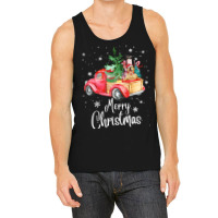 Christmas Tree Xmas Golden Retriever Dog Riding Red Truck Pullover Hoo Tank Top | Artistshot