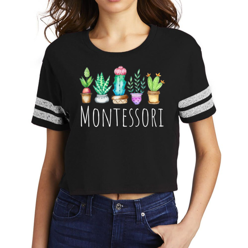 Montessori Cactus Plants Succulents Teacher Principal Scorecard Crop Tee by GretchenBourdeau | Artistshot