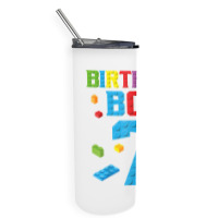 Master Builder 7th Birthday Boy 7 Seven Year Building Bricks T Shirt Skinny Tumbler | Artistshot