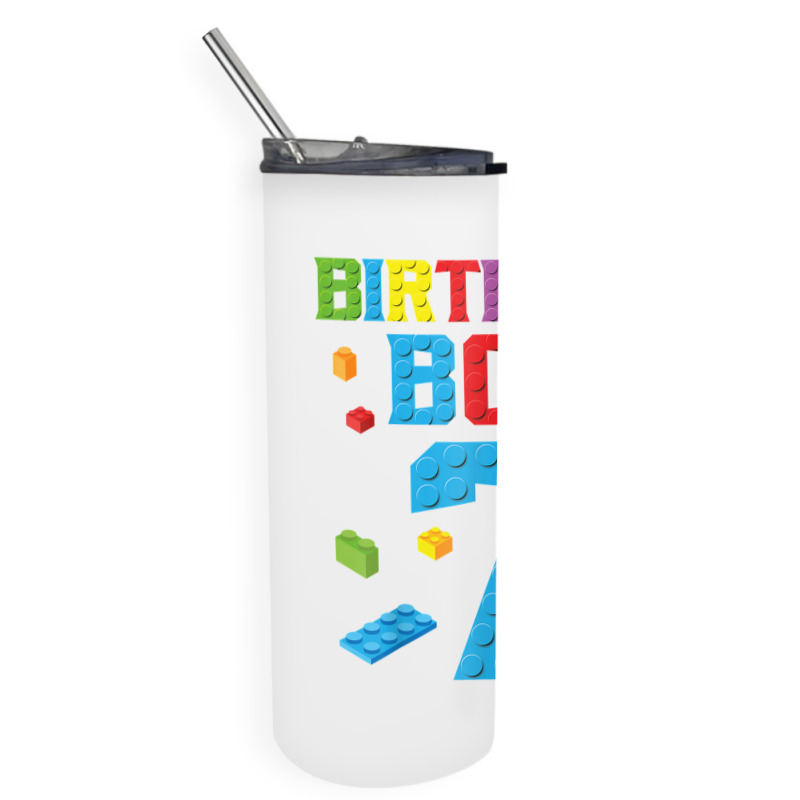 Master Builder 7th Birthday Boy 7 Seven Year Building Bricks T Shirt Skinny Tumbler | Artistshot