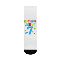 Master Builder 7th Birthday Boy 7 Seven Year Building Bricks T Shirt Crew Socks | Artistshot