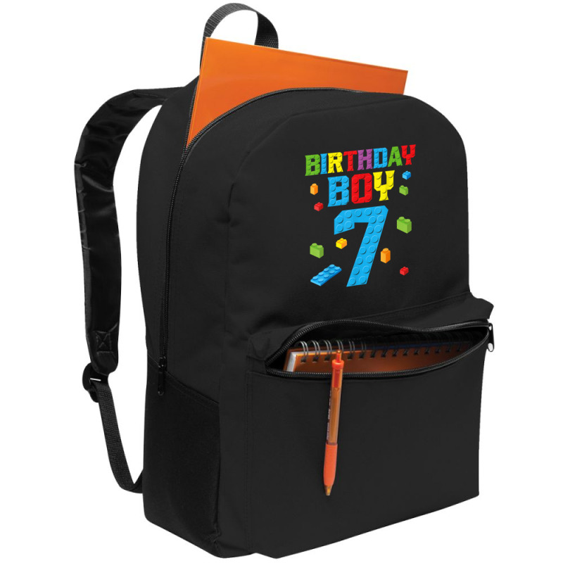 Master Builder 7th Birthday Boy 7 Seven Year Building Bricks T Shirt Backpack | Artistshot