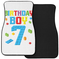 Master Builder 7th Birthday Boy 7 Seven Year Building Bricks T Shirt Front Car Mat | Artistshot