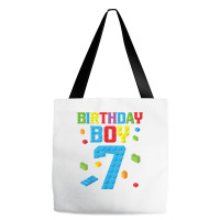 Master Builder 7th Birthday Boy 7 Seven Year Building Bricks T Shirt Tote Bags | Artistshot