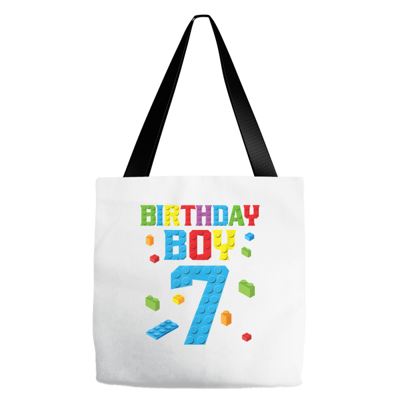 Master Builder 7th Birthday Boy 7 Seven Year Building Bricks T Shirt Tote Bags | Artistshot