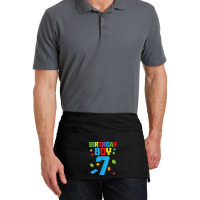 Master Builder 7th Birthday Boy 7 Seven Year Building Bricks T Shirt Waist Apron | Artistshot