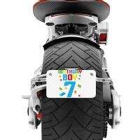 Master Builder 7th Birthday Boy 7 Seven Year Building Bricks T Shirt Motorcycle License Plate | Artistshot