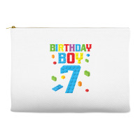 Master Builder 7th Birthday Boy 7 Seven Year Building Bricks T Shirt Accessory Pouches | Artistshot