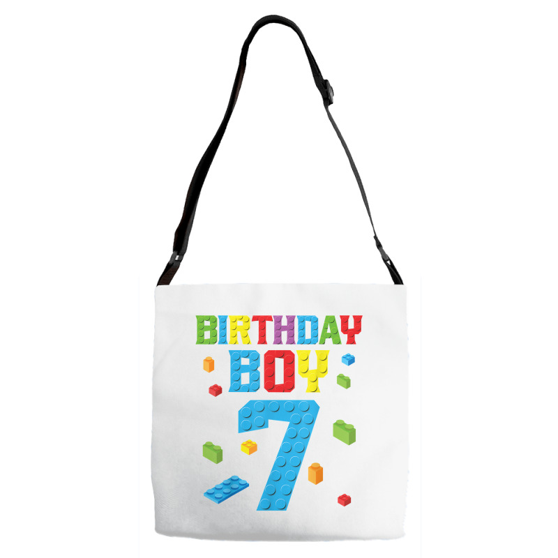 Master Builder 7th Birthday Boy 7 Seven Year Building Bricks T Shirt Adjustable Strap Totes | Artistshot