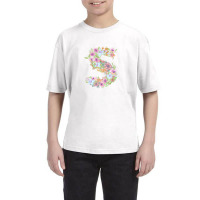 Flower Initial Design S Youth Tee | Artistshot