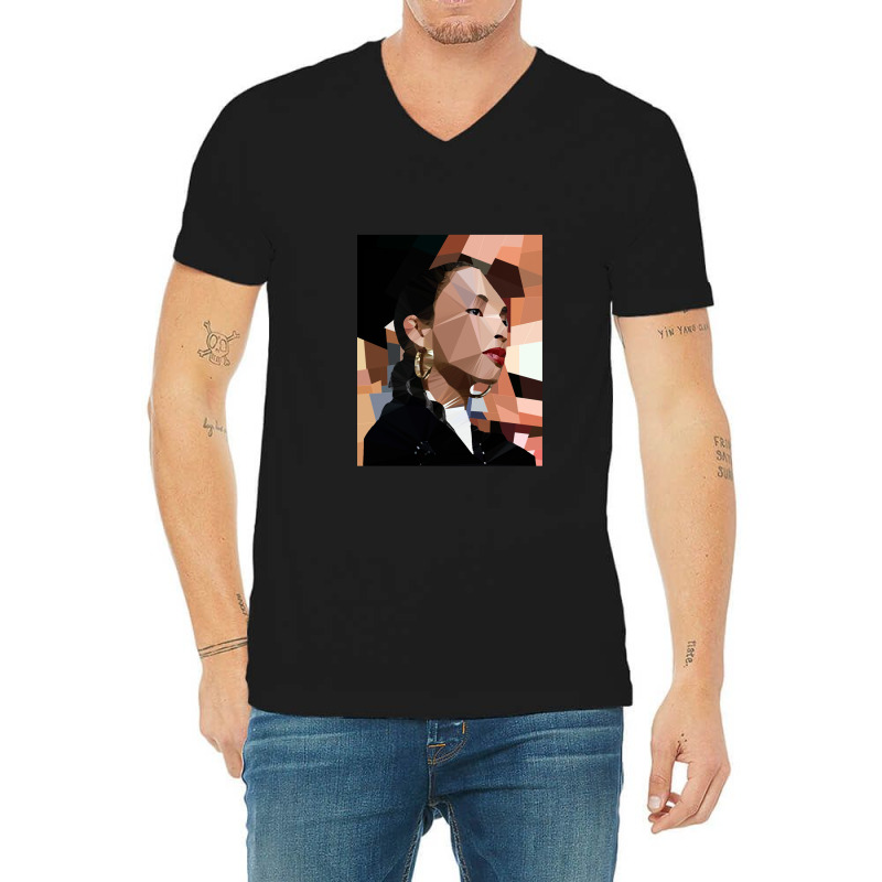 Smooth Operator - Low Poly Portrait V-neck Tee | Artistshot