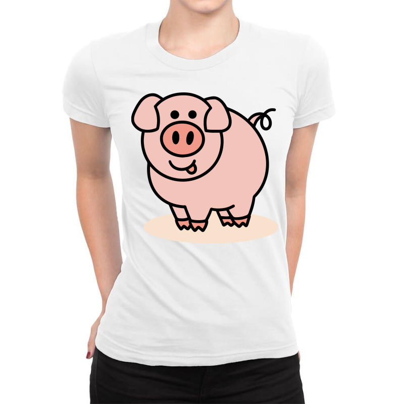 Cute Pig Ladies Fitted T-Shirt by Morspective | Artistshot