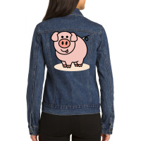 Cute Pig Ladies Denim Jacket | Artistshot