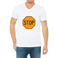 Retro Stop Sign (faded)   Stop Sign V-neck Tee | Artistshot