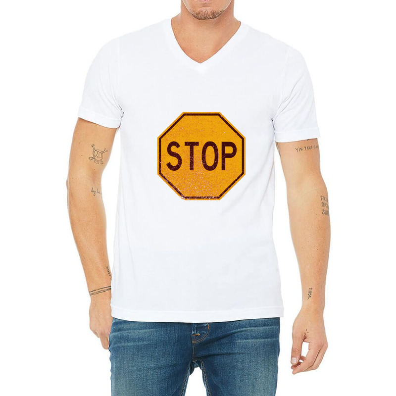 Retro Stop Sign (faded)   Stop Sign V-neck Tee | Artistshot