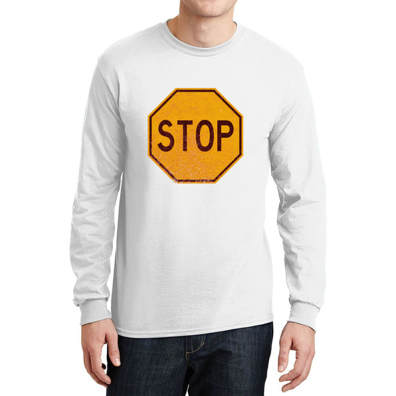 Retro Stop Sign (faded)   Stop Sign Long Sleeve Shirts | Artistshot