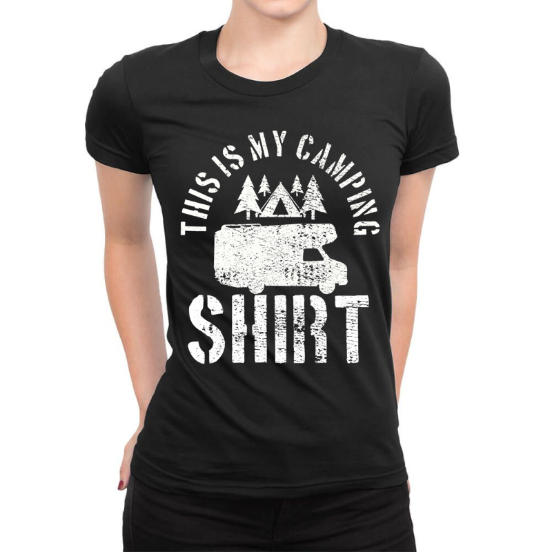 Camping Trailer Camper Van Mobile Home Caravan Motorhome Ladies Fitted T-Shirt by cm-arts | Artistshot