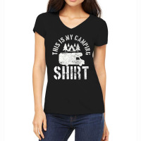 Camping Trailer Camper Van Mobile Home Caravan Motorhome Women's V-neck T-shirt | Artistshot