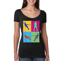 Water Skiing Cute Girl Colerful Women Colerful Waterskiing Women's Triblend Scoop T-shirt | Artistshot