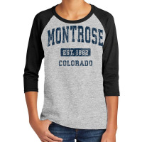 Montrose Colorado Co Vintage Athletic Sports Design Youth 3/4 Sleeve | Artistshot