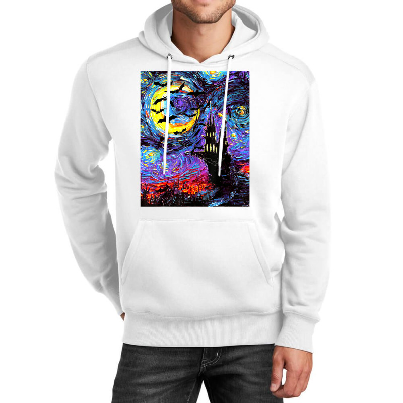 Dracula Castle Vampire Bats Halloween Starry Night Aja Art Unisex Hoodie by vucongha | Artistshot