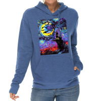 Dracula Castle Vampire Bats Halloween Starry Night Aja Art Lightweight Hoodie | Artistshot