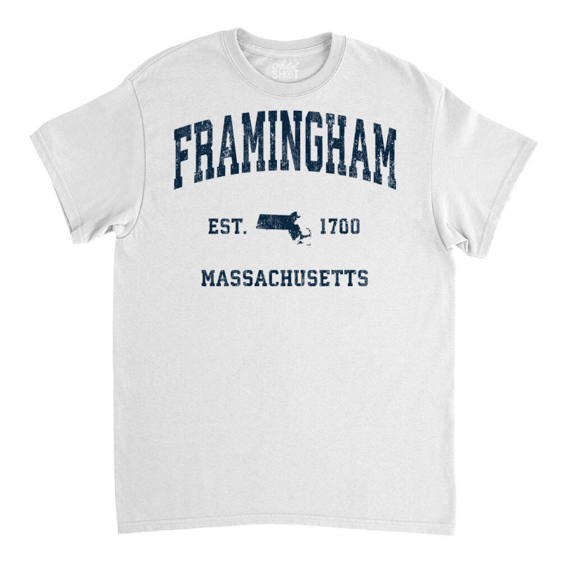 Framingham Massachusetts Ma Vintage Athletic Navy Sports Des Sweatshir Classic T-shirt by cm-arts | Artistshot