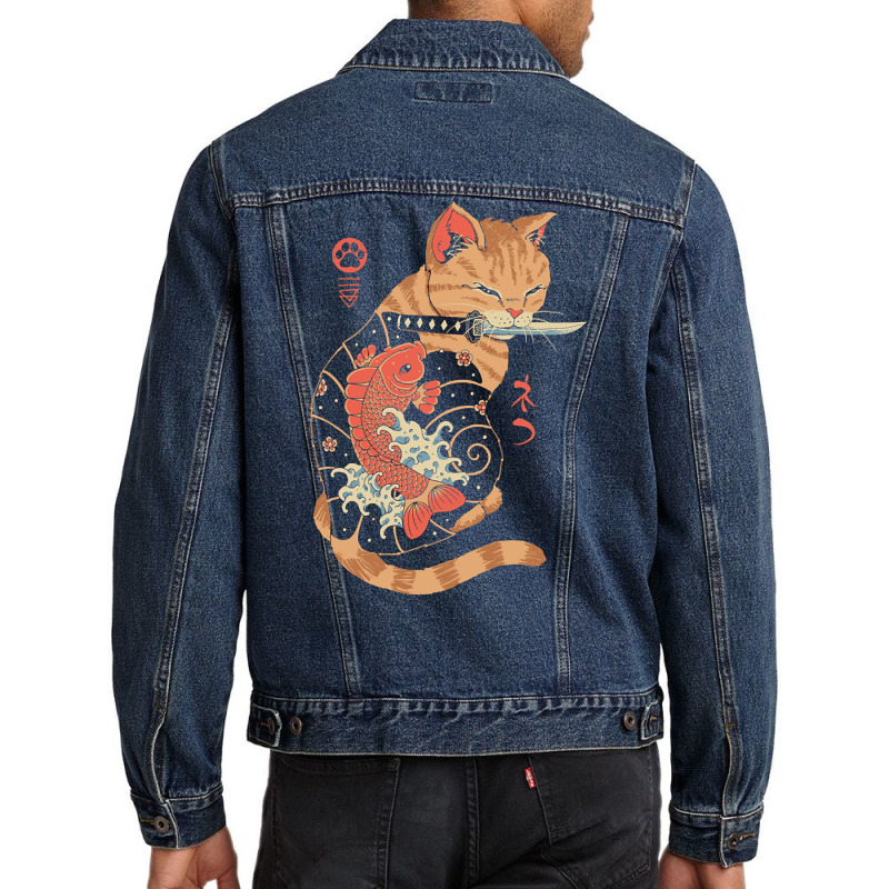 Carp Tattooed Cat Men Denim Jacket by Kanmopsuk45 | Artistshot