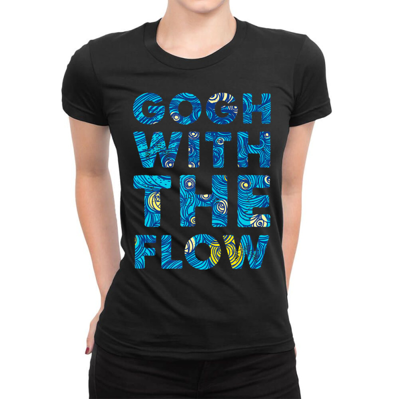 Gogh With The Flow Artist Art Humor Ladies Fitted T-Shirt by vucongha | Artistshot