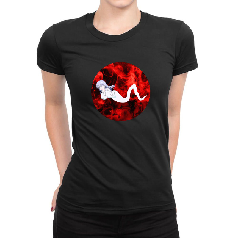 Pop Socket Anime Ghost Ladies Fitted T-Shirt by cm-arts | Artistshot