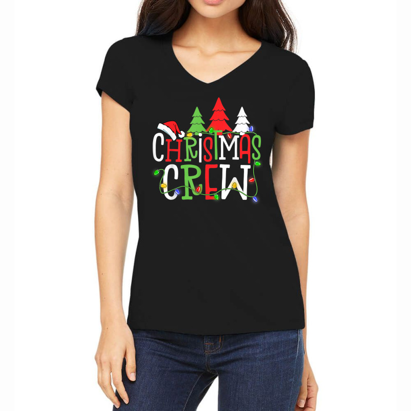 Cute Family Christmas Crew Matching Pajama Christmas Lights Women's V-Neck T-Shirt by Clinical | Artistshot