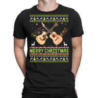 Merry Christmas Acoustic Guitar Ugly Sweater Musician Xmas T Shirt T-shirt | Artistshot