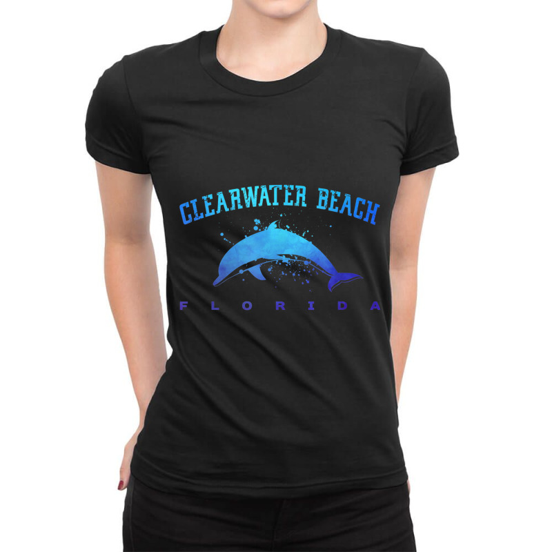 Clearwater Beach Florida Dolphin Lover Scuba Diving Vacation T Shirt Ladies Fitted T-Shirt by cm-arts | Artistshot