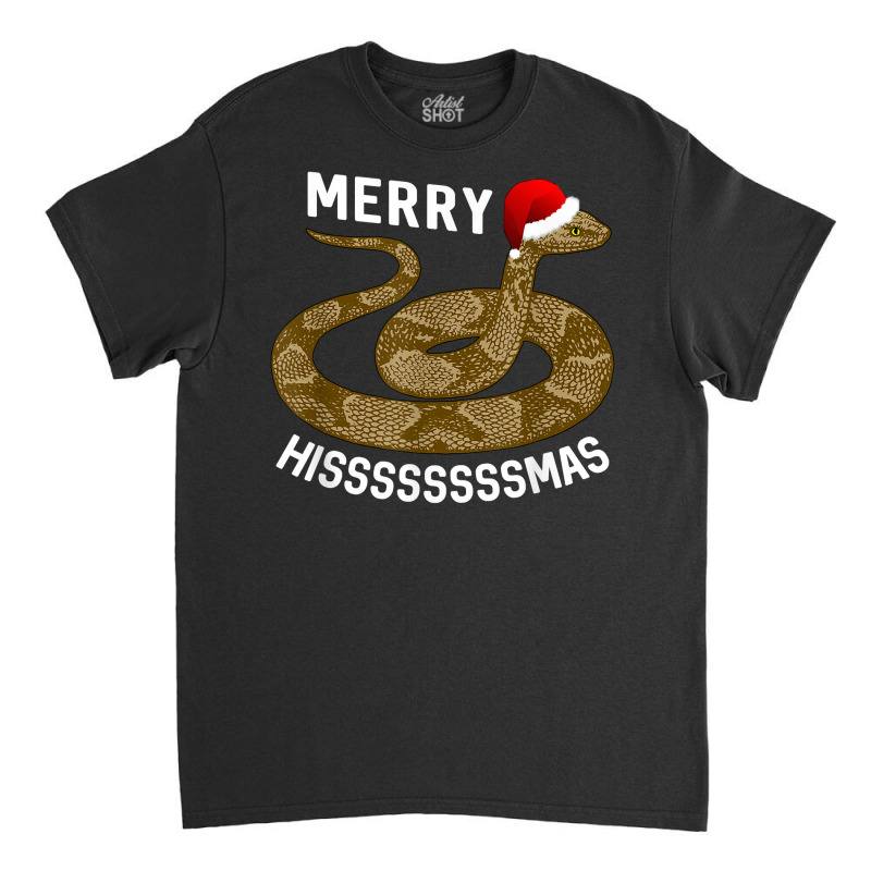 Holiday Merry Hissmas Christmas Santa Hat Copperhead Snake T Shirt Classic T-shirt | Artistshot