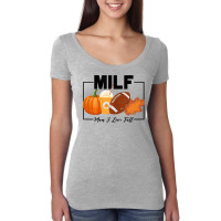 Womens Funny Milf Man I Love Fall Autumn Seasons Lover Fall Vibes T Sh Women's Triblend Scoop T-shirt | Artistshot