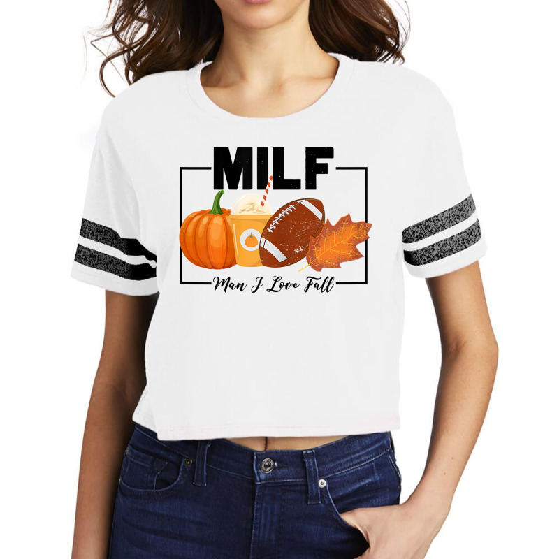 Womens Funny Milf Man I Love Fall Autumn Seasons Lover Fall Vibes T Sh Scorecard Crop Tee by cm-arts | Artistshot