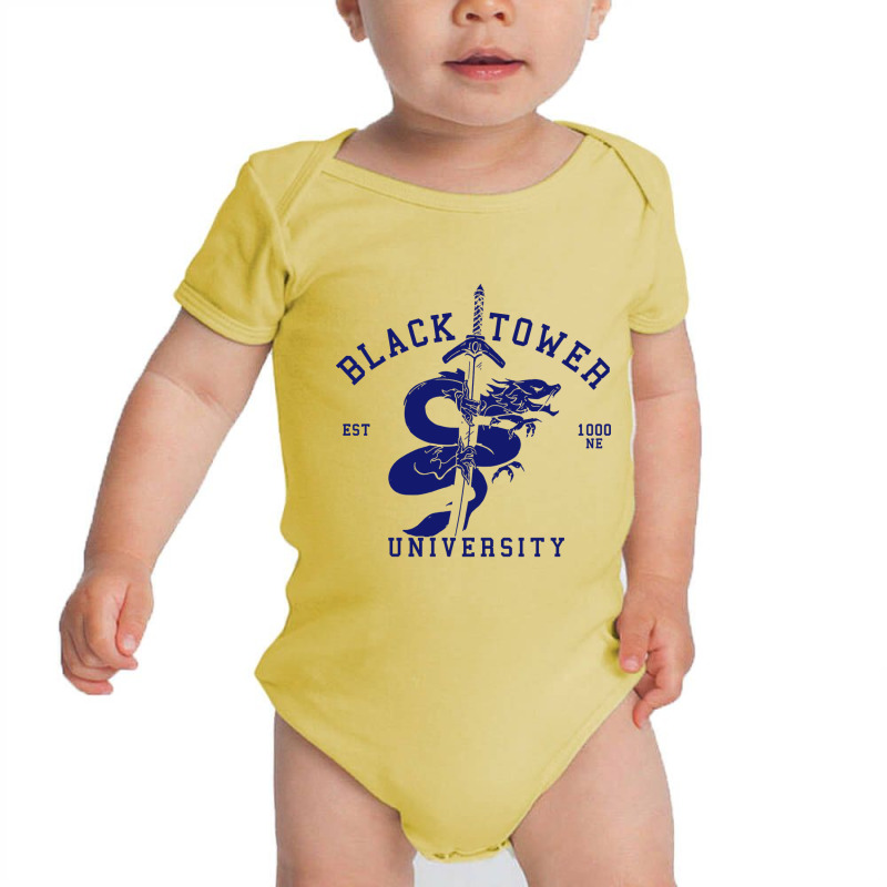 Black Tower University Baby Bodysuit by asbakku | Artistshot