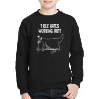 T Rex Hates Push Ups Working Out Youth Sweatshirt | Artistshot