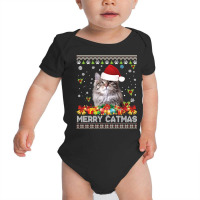 Merry Catmas Siberian Cat Ugly Sweater Christmas Santa Claus Long Slee Baby Bodysuit | Artistshot