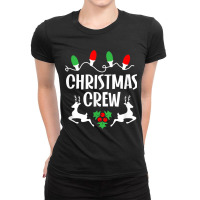 Cute Family Christmas Crew Matching Pajama Gift Lights T Shirt Ladies Fitted T-shirt | Artistshot