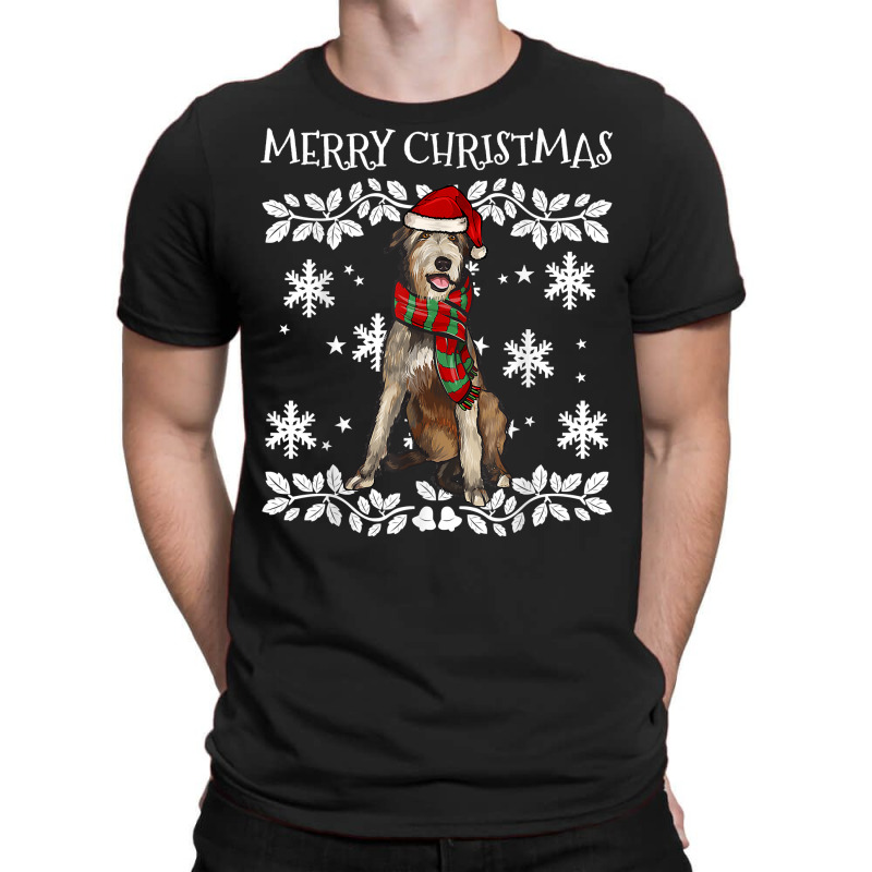 Merry Christmas Ornament Irish Wolfhound Xmas Santa T Shirt T-shirt | Artistshot