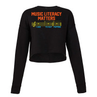 Music Literacy Matters I Like To Eat Puppies T Shirt Cropped Sweater | Artistshot