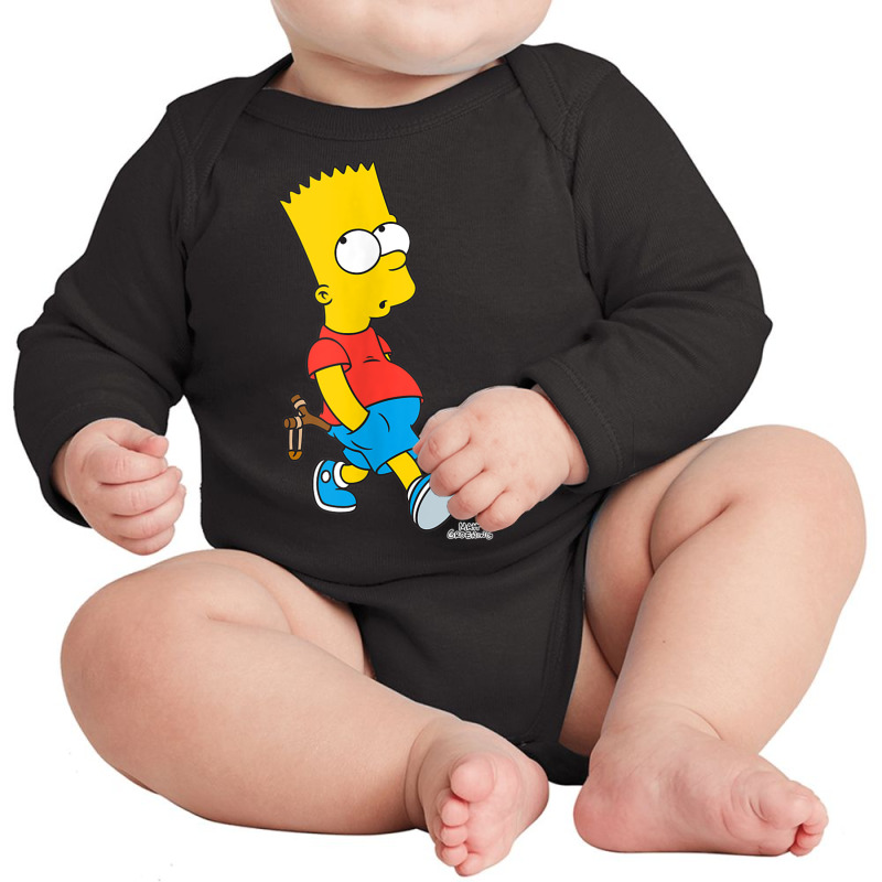 The Simpsons Bart Simpson With Slingshot Tank Top Long Sleeve Baby Bodysuit | Artistshot