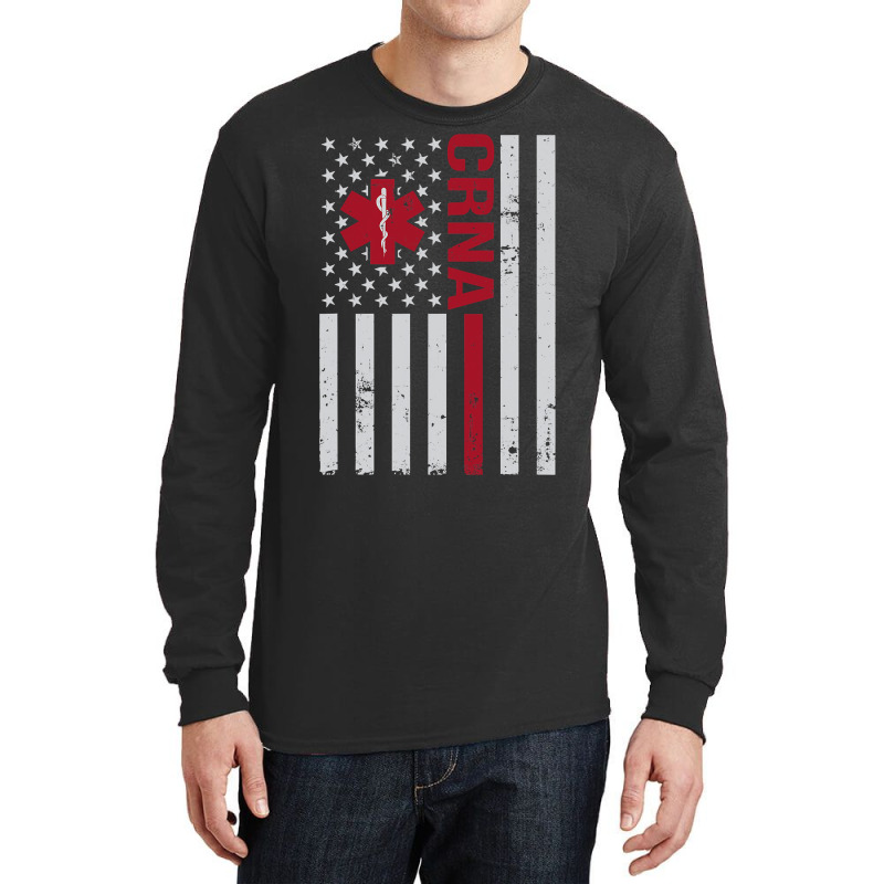 Crna Certified Registered Nurse Anesthetist Usa Flag Long Sleeve Shirts | Artistshot